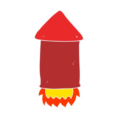 düz renk tarzı çizgi film roket