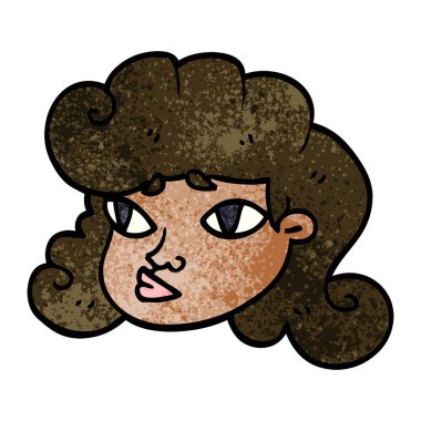 çizgi film doodle kadın yüzü