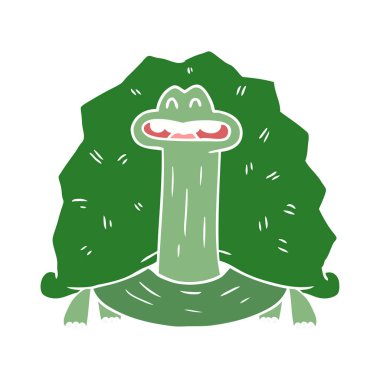 komik düz renk tarzı çizgi film kaplumbağa