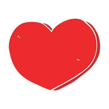 düz renk tarzı çizgi film kalp