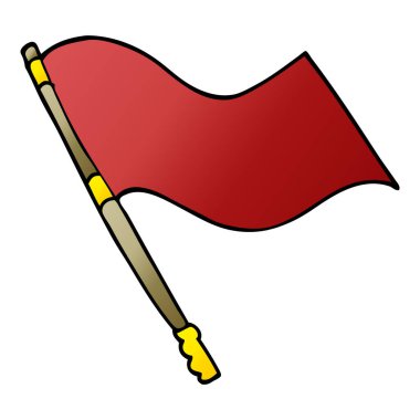 çizgi film doodle bayrak beyaz arka plan üzerinde