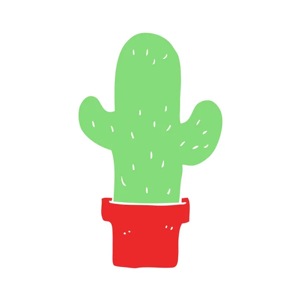 Cactus Dibujos Animados Estilo Color Plano — Vector de stock