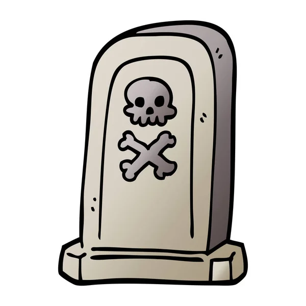 Zeichentrick Doodle Gespenstischen Viktorianischen Grab — Stockvektor