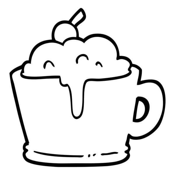 Černobílá Karikatura Ozdobný Moka Káva — Stockový vektor
