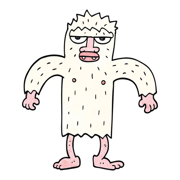 Cartoon Doodle Yeti Monster — Stockvector