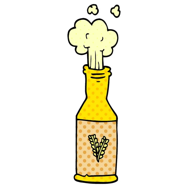 Bouteille Doodle Dessin Animé Bière — Image vectorielle