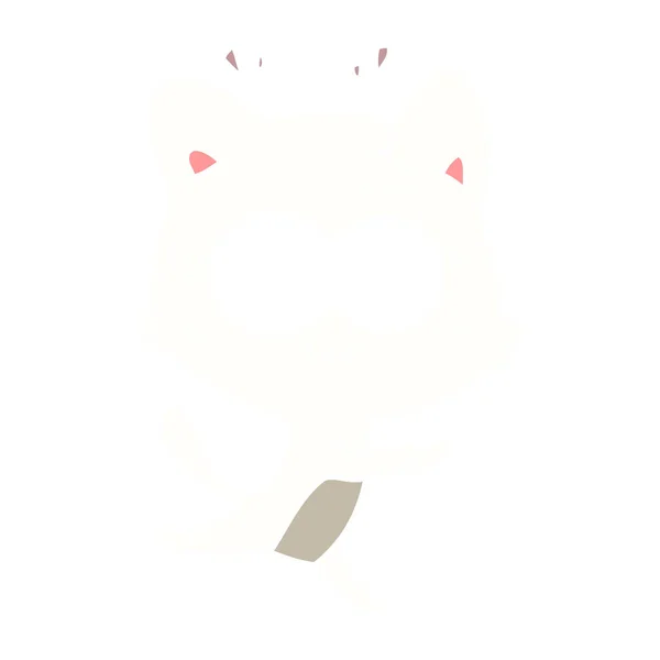 Плоский Колір Мультфільм Здивований Кіт Біжить — стоковий вектор