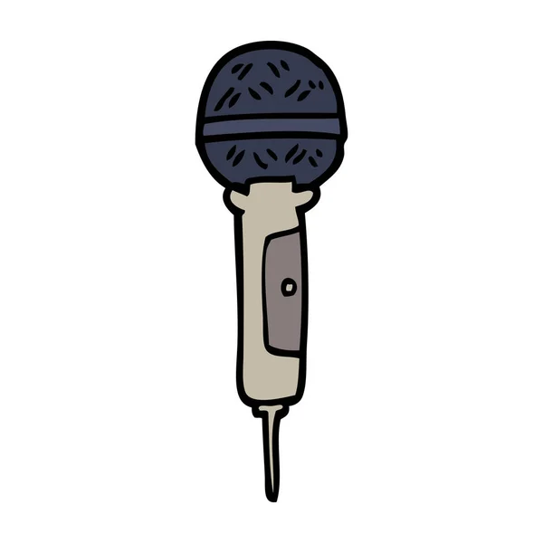 Microphone Dessin Animé Dessiné Main Style Doodle — Image vectorielle