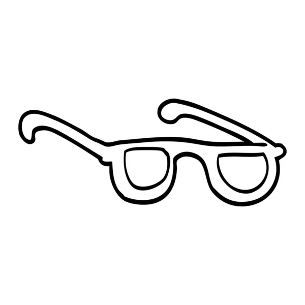 Línea Dibujo Dibujos Animados Gafas — Vector de stock