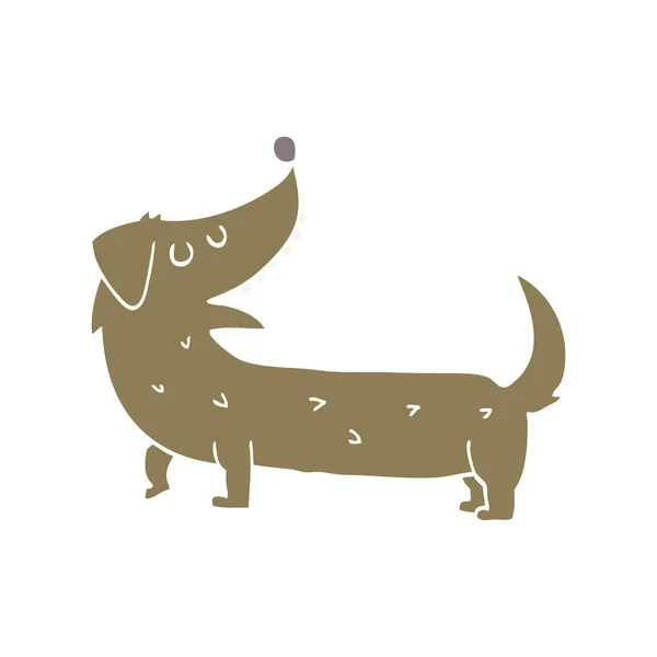 Egale Kleur Stijl Cartoon Hond — Stockvector
