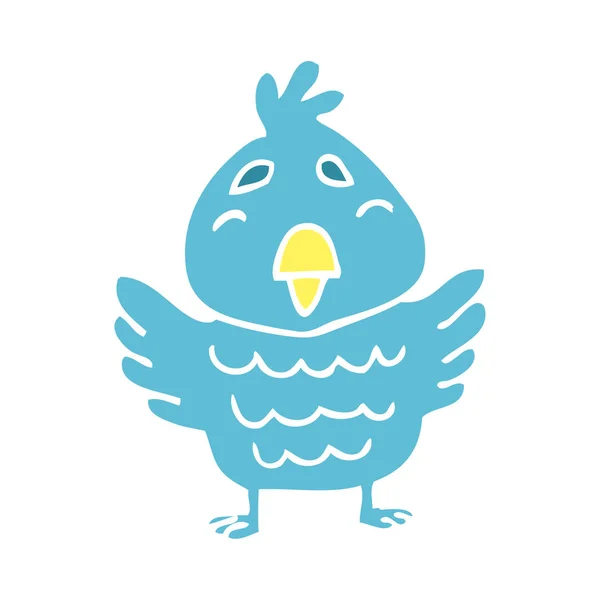 Desenho Animado Doodle Pássaro Azul — Vetor de Stock