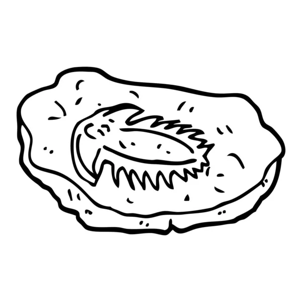 黑白动画片古化石 — 图库矢量图片