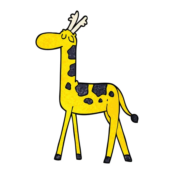 Girafa Dos Desenhos Animados Doodle Andando — Vetor de Stock