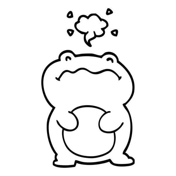 线条画动画片青蛙 — 图库矢量图片