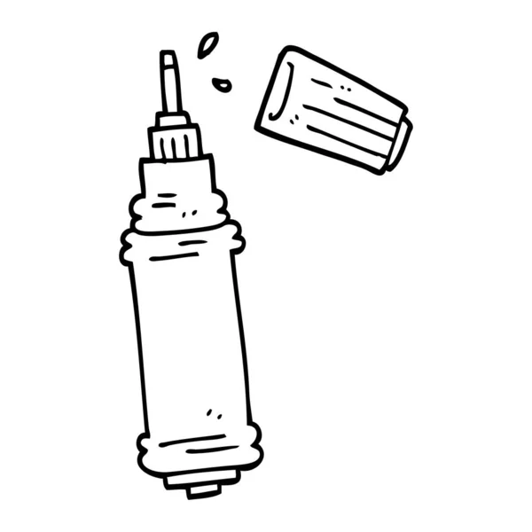 Lijntekening Cartoon Inkt Pen — Stockvector