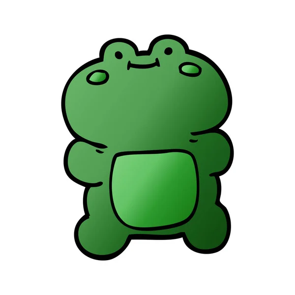 Funny Cartoon Doodle Frog — Stock Vector