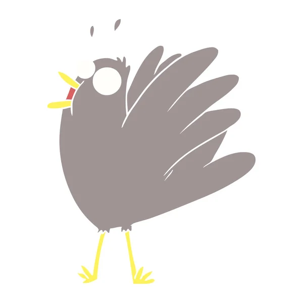 Flache Farbe Stil Cartoon Vogel Quietschen — Stockvektor