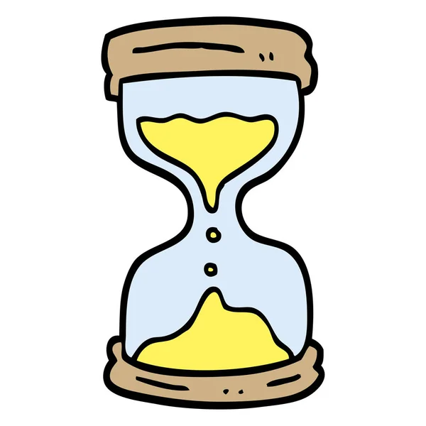 Hand Drawn Doodle Style Cartoon Hourglass — Stock Vector