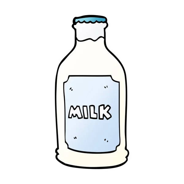 Cartone Animato Doodle Bottiglia Latte — Vettoriale Stock