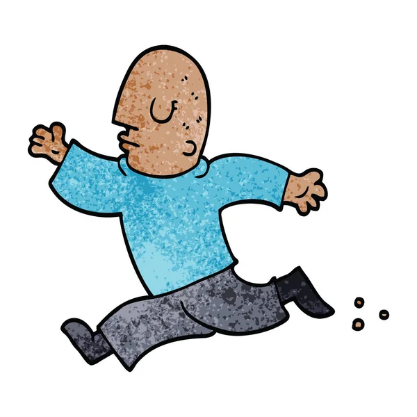 Cartoon Doodle Muž Běží — Stockový vektor
