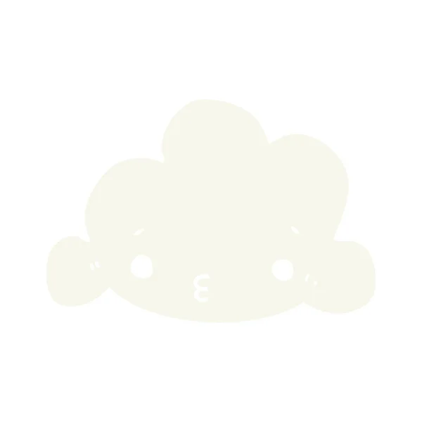 Flat Color Style Cartoon Cloud — Stock Vector