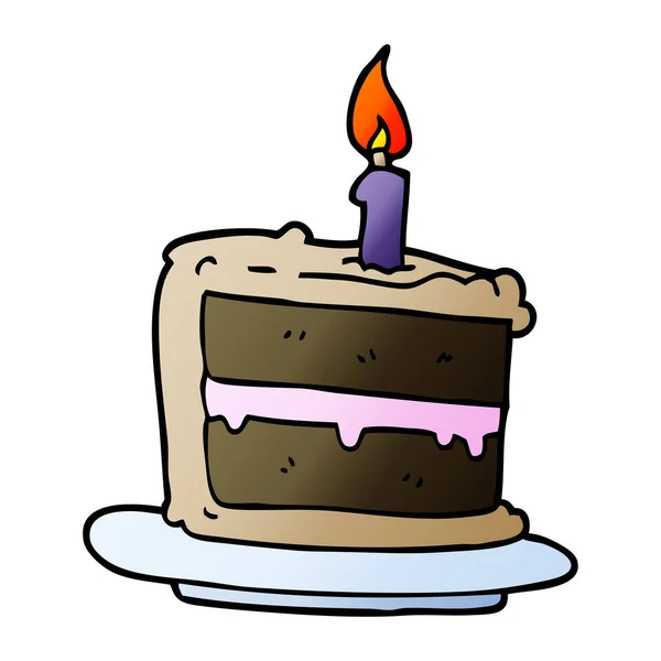 Pastel Cumpleaños Dibujos Animados Garabato — Vector de stock