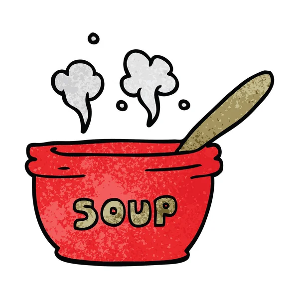 Gribouille Dessin Animé Soupe Chaude — Image vectorielle