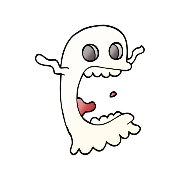 Dibujos Animados Garabato Fantasma Espeluznante — Vector de stock