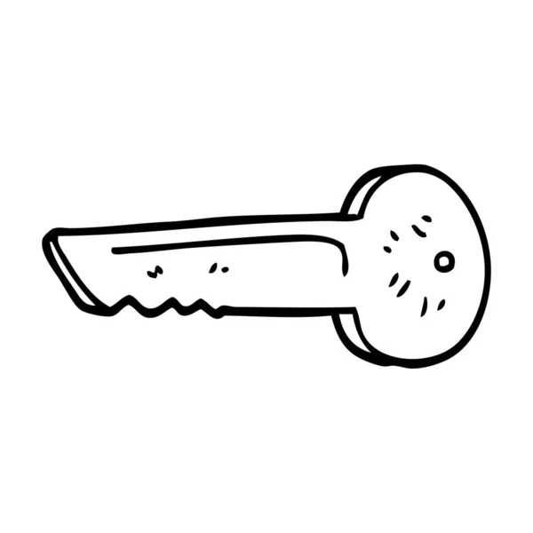 Linienzeichnung Cartoon Gold Key — Stockvektor