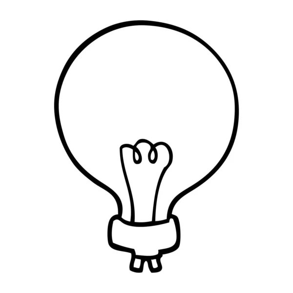 Dessin Ligne Ampoule Dessin Animé — Image vectorielle