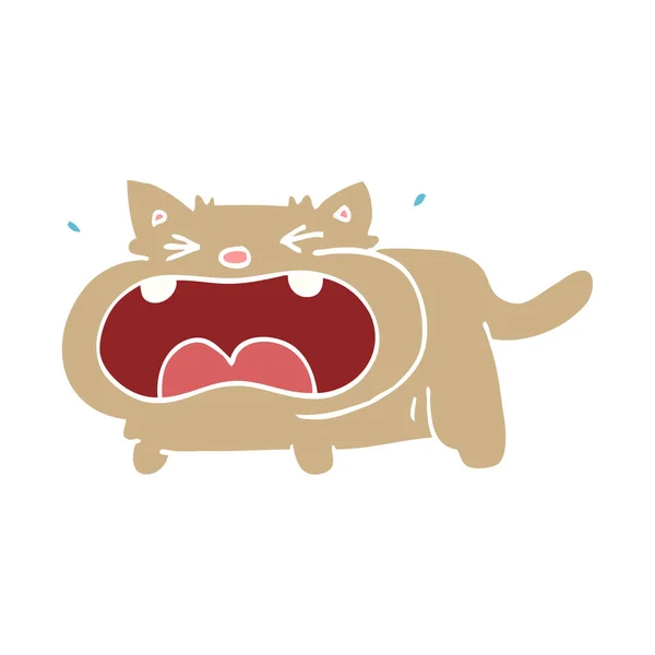 Γελοιογραφία Doodle Κλάμα Γάτα — Διανυσματικό Αρχείο