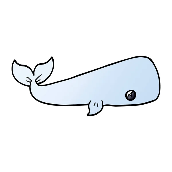 Dessin Animé Doodle Baleine Mer — Image vectorielle