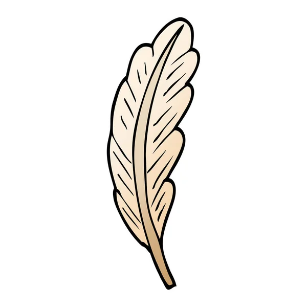 Cartoon Doodle White Feather — Stock Vector