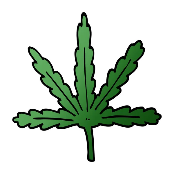 Desenho Animado Doodle Folha Maconha — Vetor de Stock