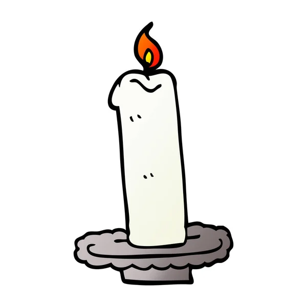 Cartoon Doodle Brennende Kerze — Stockvektor