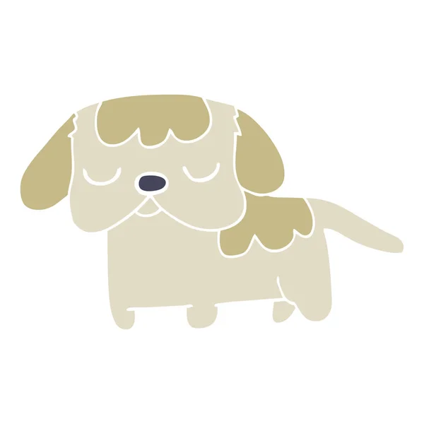Lindo Color Plano Estilo Dibujos Animados Cachorro — Vector de stock