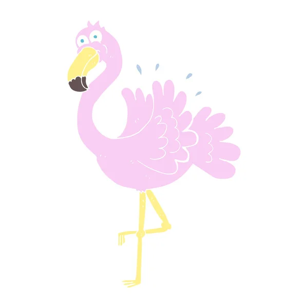 Plochý Barevný Obrázek Flamingo — Stockový vektor