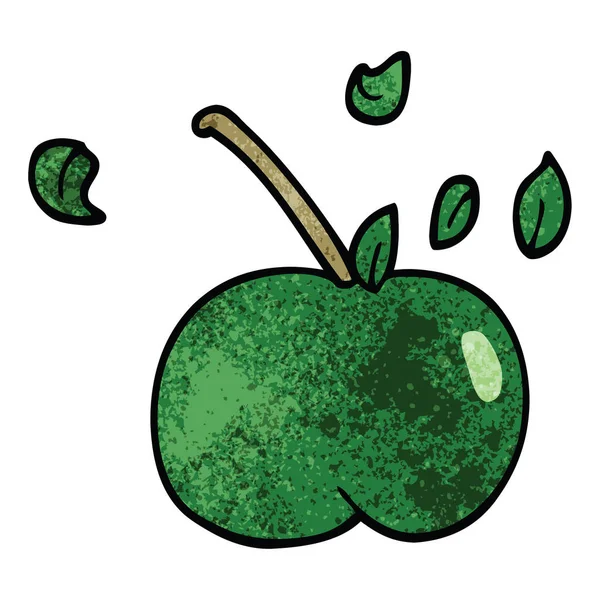 Cartoon Doodle Šťavnaté Jablko — Stockový vektor