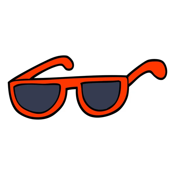 Hand Drawn Doodle Style Cartoon Sunglasses — Stock Vector