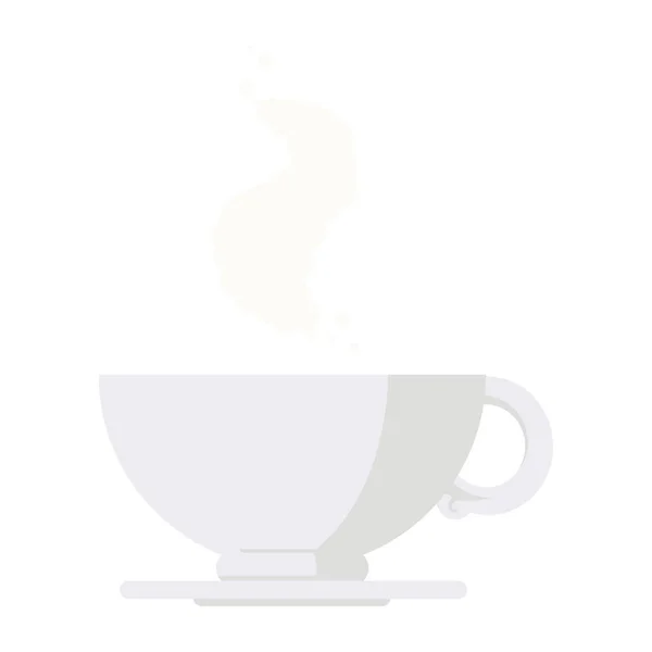 Flachfarbige Illustration Einer Heißen Tasse Kaffee — Stockvektor