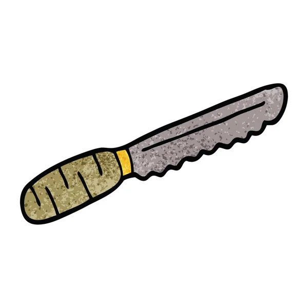 Cuchillo Dibujos Animados Doodle Pan — Vector de stock