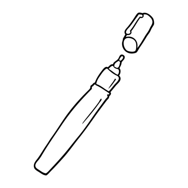 Line Drawing Cartoon Pen — Stock Vector