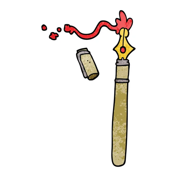 Stylo Plume Dessin Animé Doodle — Image vectorielle