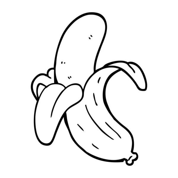 Zwart Wit Cartoon Banaan — Stockvector