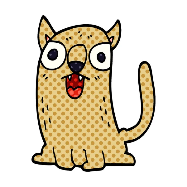 Fumetto Doodle Divertente Gatto — Vettoriale Stock