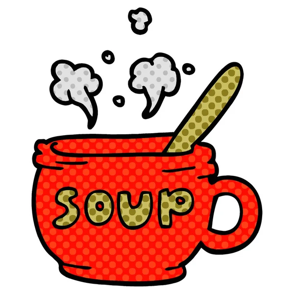 Cartoon Doodle Aus Heißer Suppe — Stockvektor