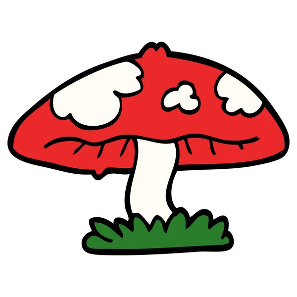 Cartoon Doodle Mushroom Illustration — Stock Vector