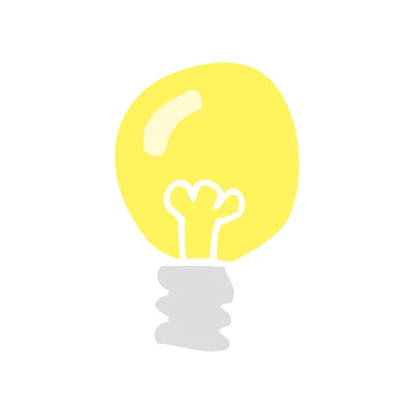 Flat Color Illustration Light Bulb — Stock Vector