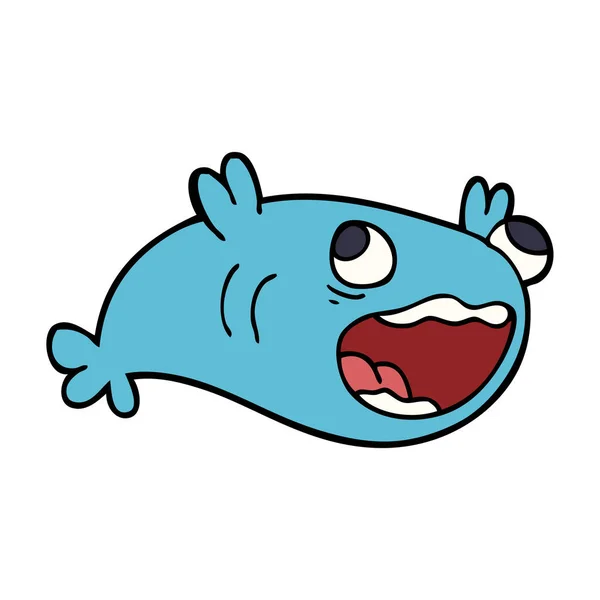 Dessin Animé Gribouille Poisson — Image vectorielle