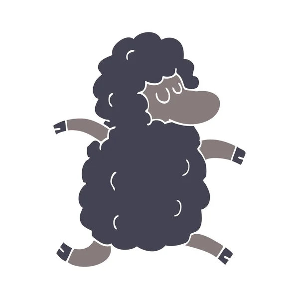 Dessin Animé Doodle Mouton Noir — Image vectorielle